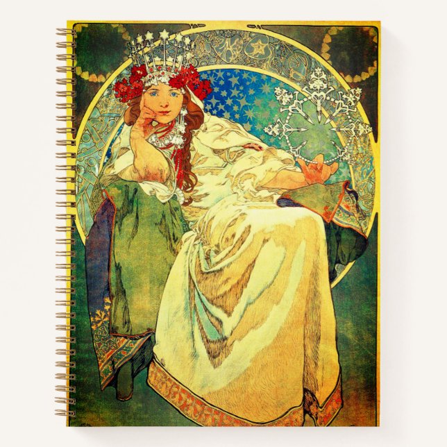 Carnet Alphonse Mucha Art Nouveau Princesse Hyacinth (Devant)
