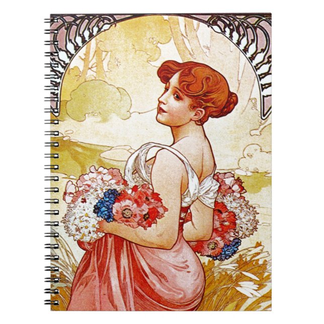 Carnet Alphonse Mucha Été (Devant)