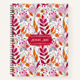 Carnet Alyssa Mae Pink et Orange Foliage Deluxe