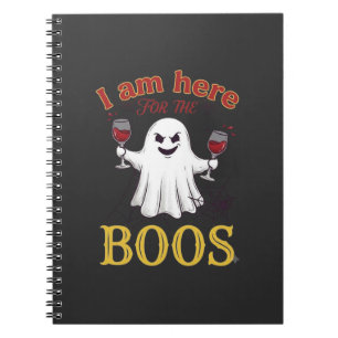 Carnet Am Here Boos Halloween Fantôme Verres à Vin Araign