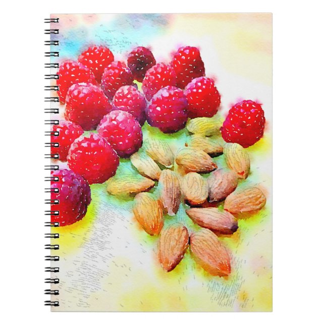 Carnet Amandes de framboise saine Snack Aquarelle (Devant)