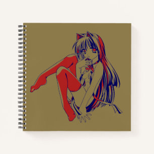Carnet Américain Manga Neko Catgirl Kawaii Anime
