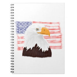 Carnet American Bald Eagle and Flag - blanc transparent.