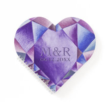 Améthyste Aquarelle Coeur 33e anniversaire Mariage