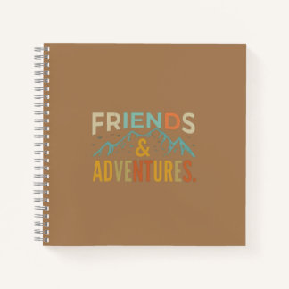 Carnet "Amis et aventures" Texte multicolore