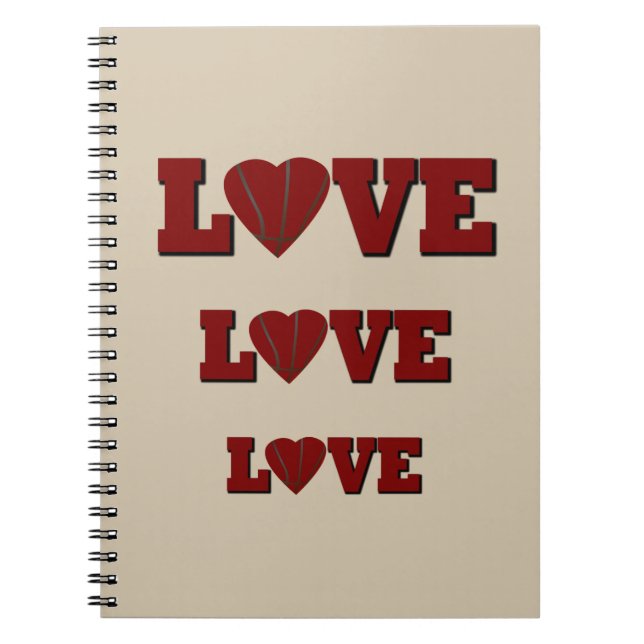 Carnet amour basket-ball avec coeur (Devant)