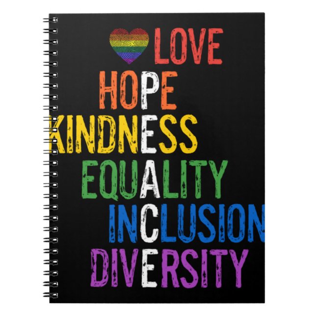 Carnet Amour Espoir Bonté Égalité Inclusion Diversité Pe (Devant)