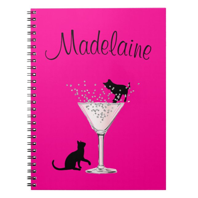Carnet Amoureux de les chats bulles moderne rose personne (Devant)