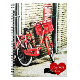 Carnet Amsterdam, bicyclette rouge (carnet)