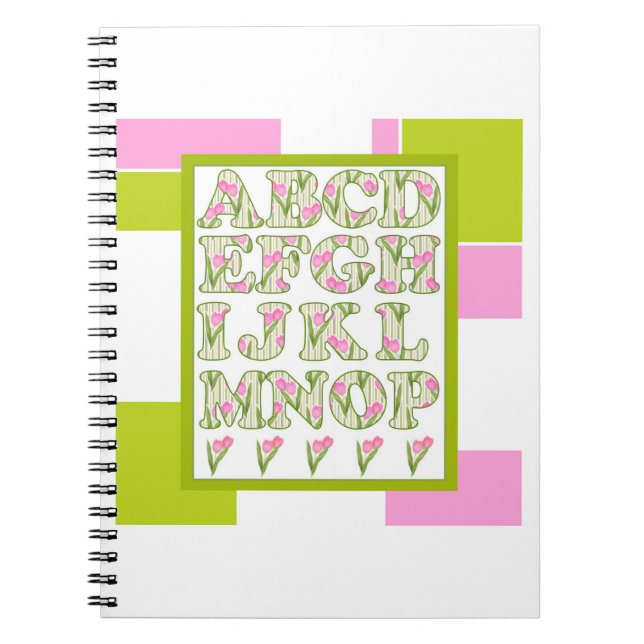 Carnet Amusant alphabet, alphabet fleuri, alphabet (Devant)
