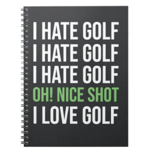 Carnet Amusant Citation Golfeur Noir Et Blanc