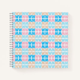 Carnet Amusant Élégant Monogramme Rose Bleu Enfants Lette