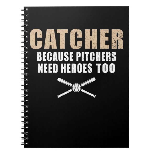Carnet Amusant Joueur de baseball Enfants Softball Catche (Devant)