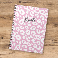 Amusant moderne rose blanc léopard Motif avec nom