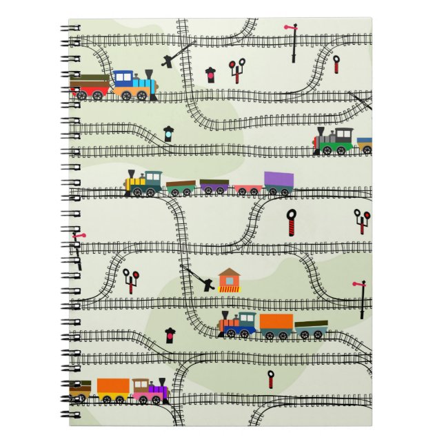 Carnet Amusants enfants chemin de fer motif sans couture  (Devant)