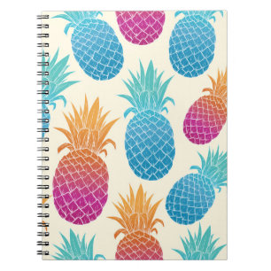 Carnet Ananas coloré Arrière - plan jaune clair