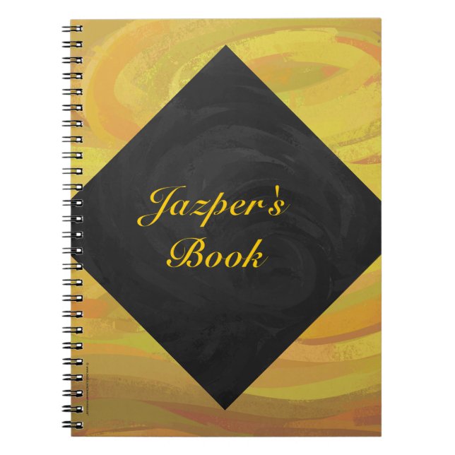 Carnet Ananas et monogramme noir (Devant)