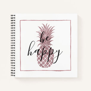 Carnet Ananas rose Gold Soyez Heureux