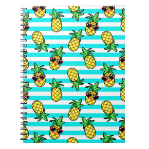 Carnet Ananas Tropical : Motif de lunettes de soleil Retr
