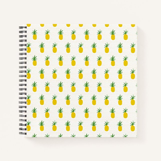 Carnet Ananas tropicaux d'or (Devant)