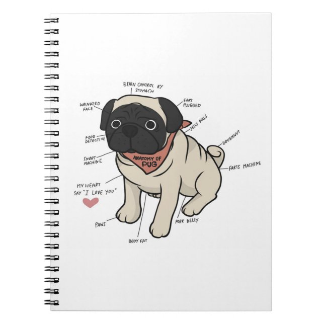 Carnet Anatomie Du Chien Carlin Graphique (Devant)
