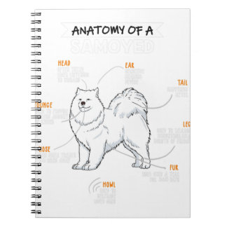 Carnet Anatomie D'Un Chien Samoyé Drôle Chien Amusant Don