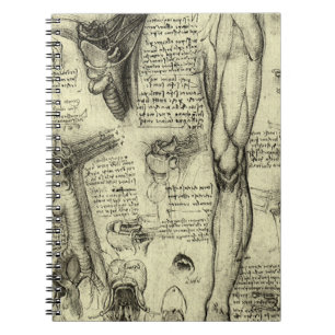 Carnet Anatomie humaine vintage Larynx Jambe Léonard de V