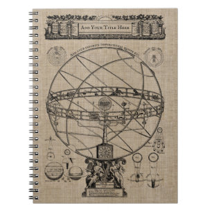 Carnet Ancienne sphère militaire Astrolabe Burlap
