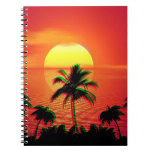 Carnet Ancienne vague de soleil des Caraïbes Rétro esth