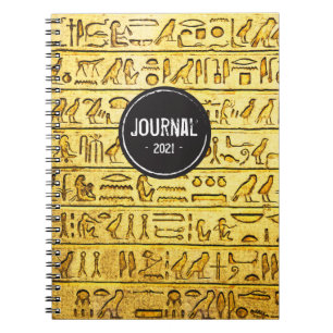 Carnet Ancient Egyptian Hieroglyphs - Yellow Notebook