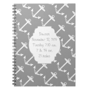 Carnet Ancre gris marine