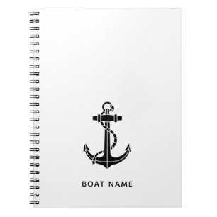 Carnet Ancre nautique Nom du bateau Capitaine Custom