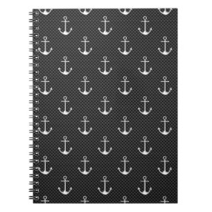 Carnet Ancres sur le Motif de fibre de carbone noire