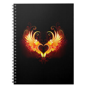 Carnet Angel Fire Heart with Wings
