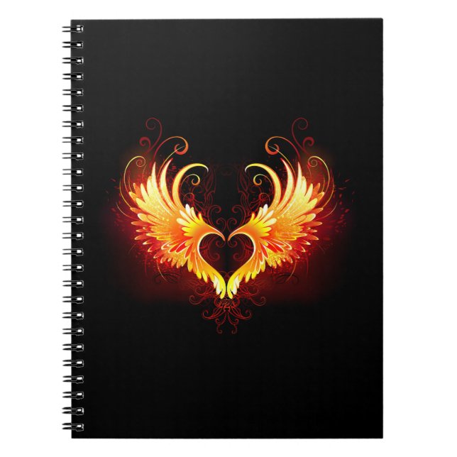 Carnet Angel Fire Heart with Wings (Devant)