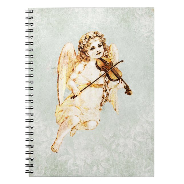 Carnet Angel Jouer un violon sur Arrière - plan papier Vi (Devant)