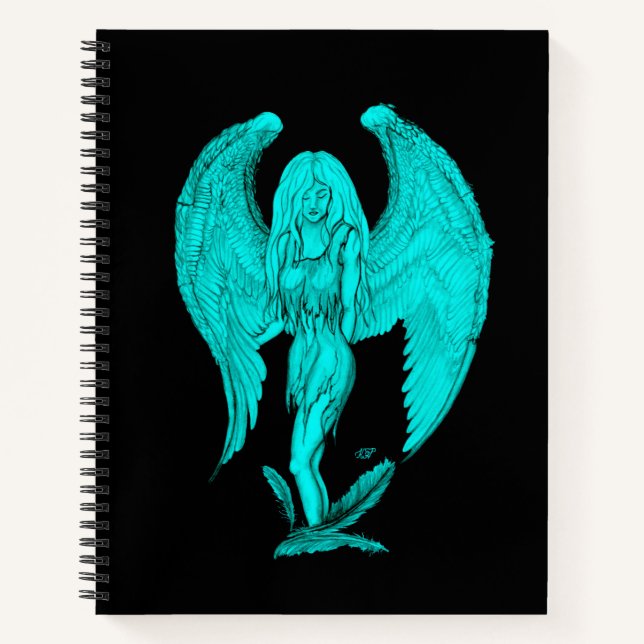 Carnet Angel, Noir et Vert design (Devant)
