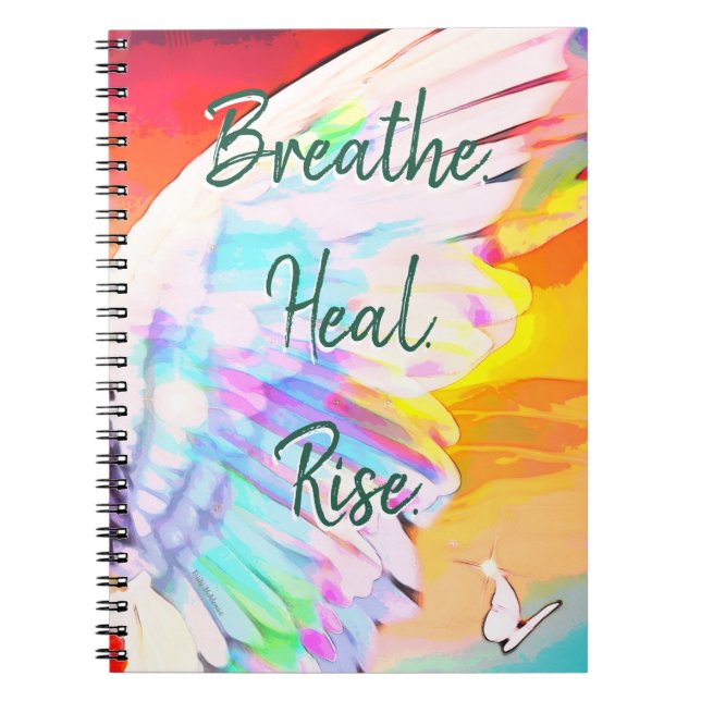Carnet Angel Wing Arc-en-ciel - Beurre Respirer Heal Rise (Devant)