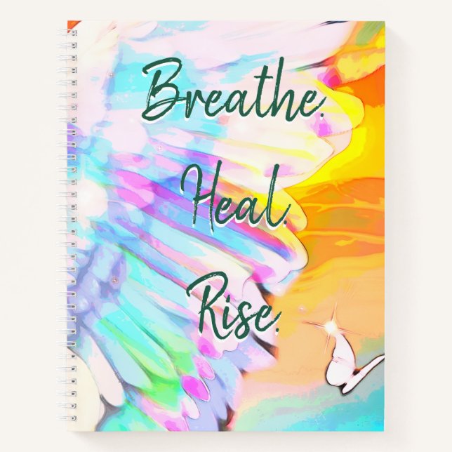 Carnet Angel Wing Arc-en-ciel - Beurre Respirer Heal Rise (Devant)