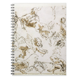 Carnet Anges, début du 18ème siècle (à l'encre et lav