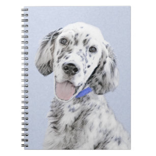 Carnet Anglais Setter Blue Belton Peinture Chien Art