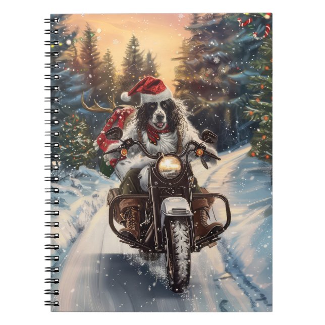 Carnet Anglais Setter Chien équitation Moto Noël (Devant)