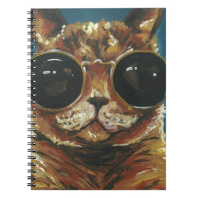 Carnet Animal Dapper | Kitty dans les lunettes de soleil (Devant)