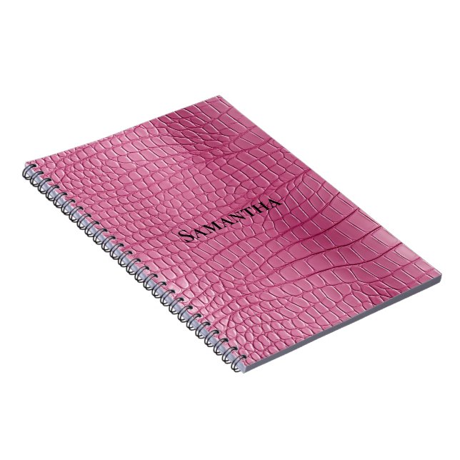 Carnet Animal rose Faux Alligator (Côté Droit)