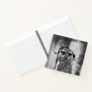 Carnet AnimalArtBW_Meerkat_002
