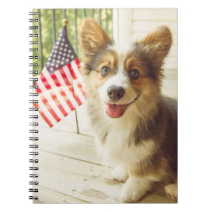 Carnet Animaux de bébés cutest American Flag Corgi