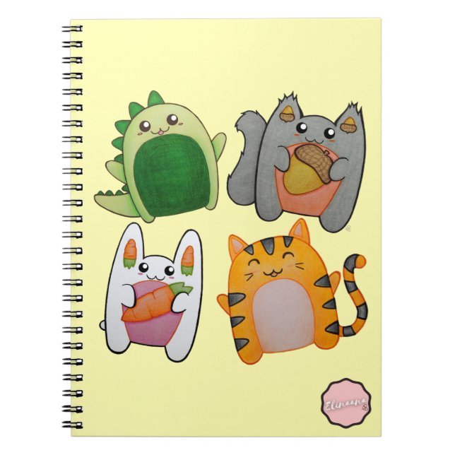 Carnet Animaux de dessin animé de Kawaii (Devant)