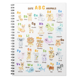 Carnet Animaux de l'alphabet ABC Animaux mignons