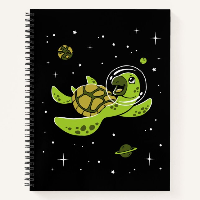 Carnet Animaux de tortues dans l'espace (Devant)
