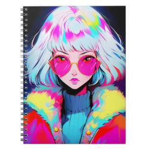 Carnet Anime Girl Art moderne coloré